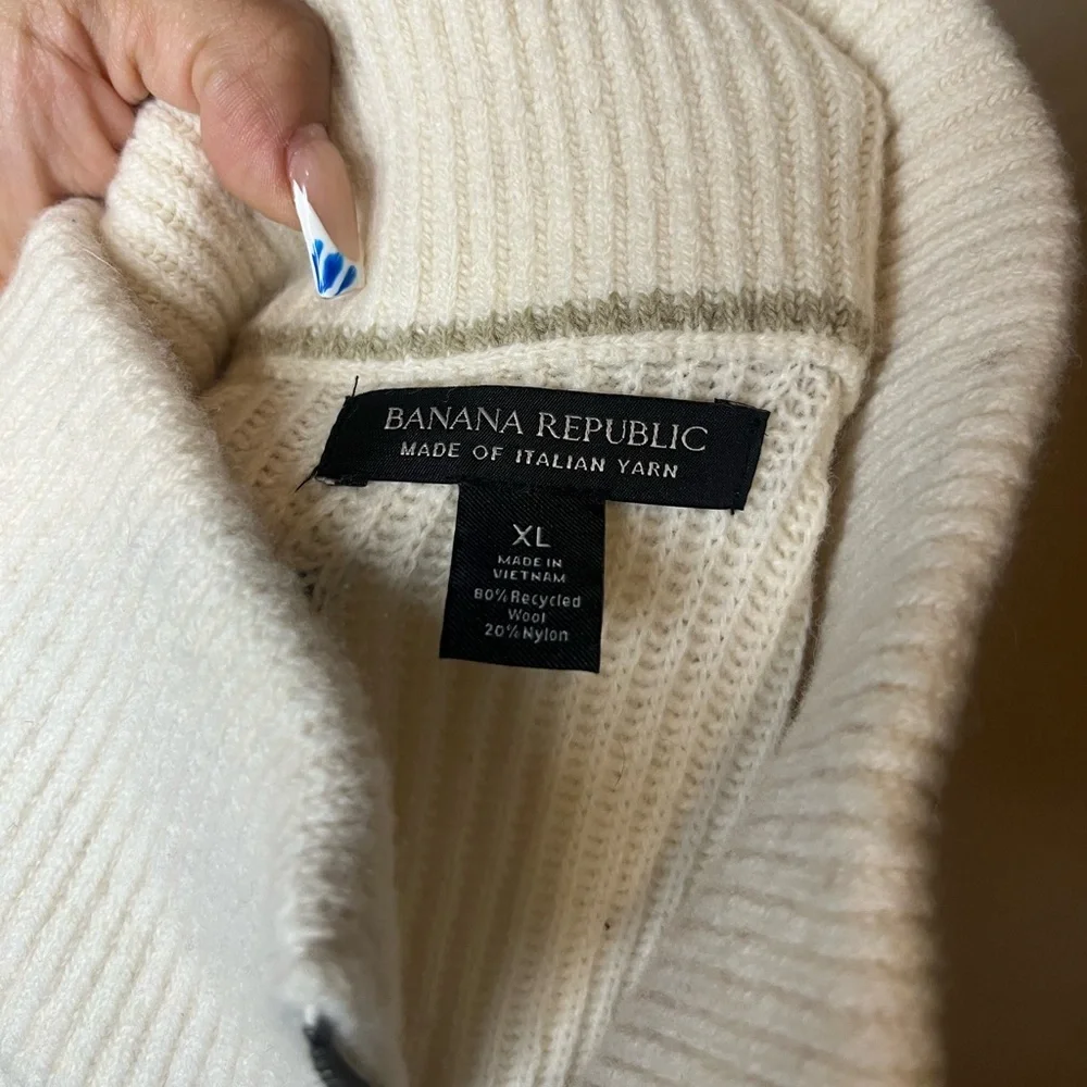 Banana Republic Wool-Blend Vito Half-Zip Sweater XL
